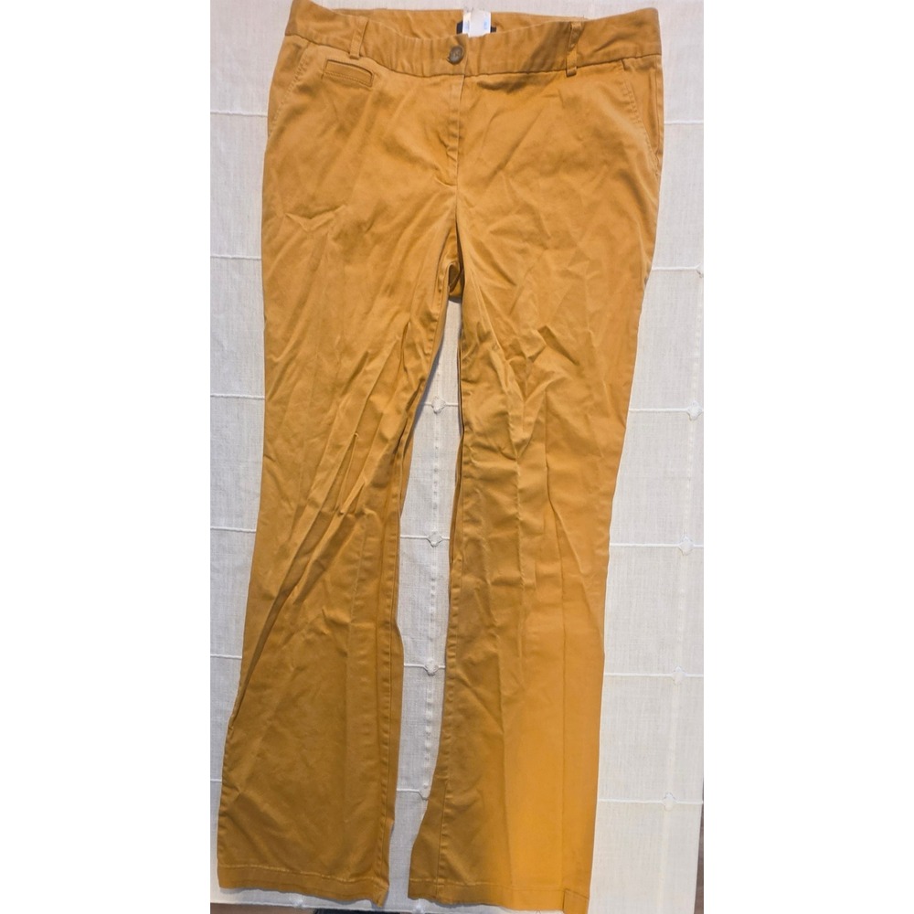 Lands End Fit 1 Chino Pants Mustard Yellow Straight Leg Size 16T